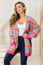 Woven Right Long Sleeve Cardigan Trendsi