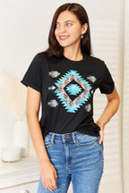Sleek and Stylish Graphic Short Sleeve T-Shirt Trendsi
