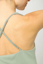 UMG Crisscross Square Neck Active Dress Trendsi