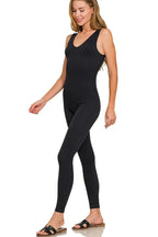 Zara Breathable Seamless Ribbed Sports Jumpsuit Trendsi