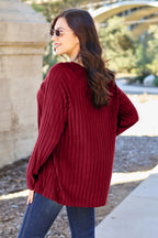 Sleek and Stylish Full Size Ribbed Round Neck Long Sleeve Knit Top Trendsi