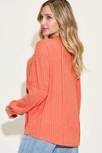 Basic Bae Full Size Ribbed Round Neck Long Sleeve T-Shirt Trendsi