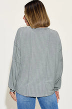 Basic Bae Full Size Ribbed Round Neck Long Sleeve T-Shirt Trendsi