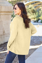 Sleek and Stylish Full Size Ribbed Round Neck Long Sleeve Knit Top Trendsi