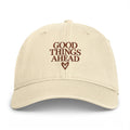Good Things Ahead Embroidered Baseball Cap — Coastal Washed Casual Hat Printify