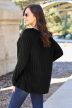 Sleek and Stylish Full Size Ribbed Round Neck Long Sleeve Knit Top Trendsi