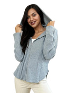 Sleek and Stylish Full Size Ribbed Zip Up Drawstring Hooded Jacket Trendsi