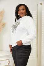 Sleek and Stylish Graphic Round Neck Sweatshirt Trendsi