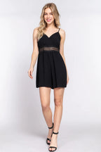 Sleek and Stylish Waist Lace Trim Cami Romper Trendsi