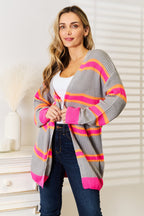 Woven Right Long Sleeve Cardigan Trendsi