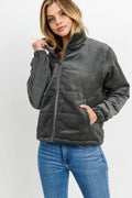Puffy Long Sleeves Jacket Sleek and Stylish