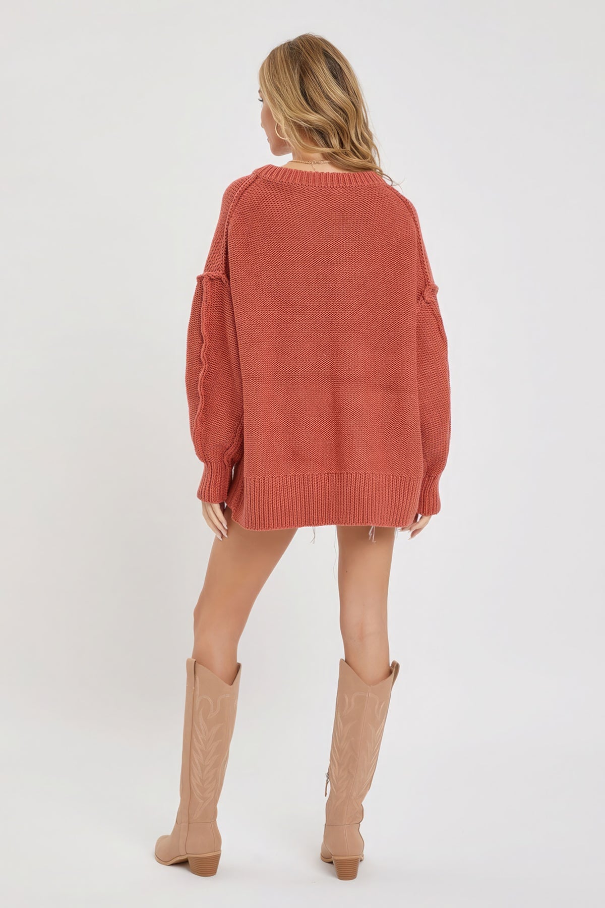V Neck Oversized Sweater Sleek and Stylish