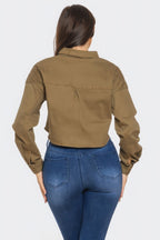 Bling Denim Button Down Shirt Sleek and Stylish