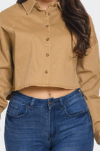 Bling Denim Button Down Shirt Sleek and Stylish