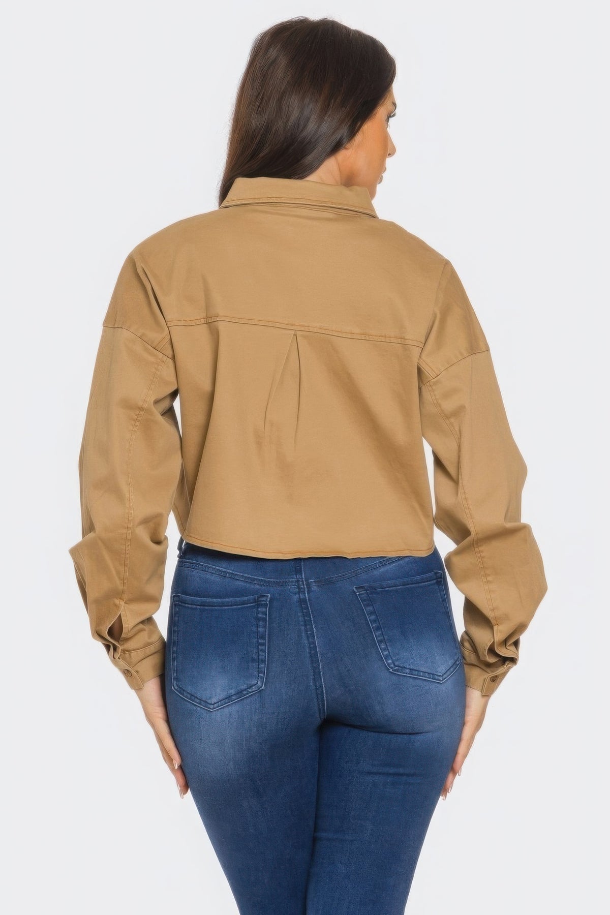 Bling Denim Button Down Shirt Sleek and Stylish