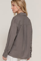 Long Sleeve Linen Blend Shirt Sleek and Stylish