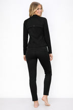 Athletic Workout Lounge Zip Up Jacket And Pant Set Sleek and Stylish