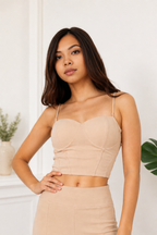 Women’s Fitted Corset Crop Tank Top Sleek and Stylish
