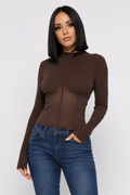 Knit Crop Top With Bottom Mesh Sleek and Stylish