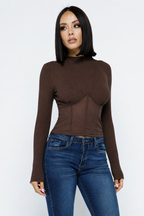 Knit Crop Top With Bottom Mesh Sleek and Stylish