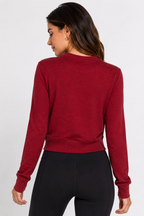 Long Slv Crew Neck Slub Terry Top Sleek and Stylish