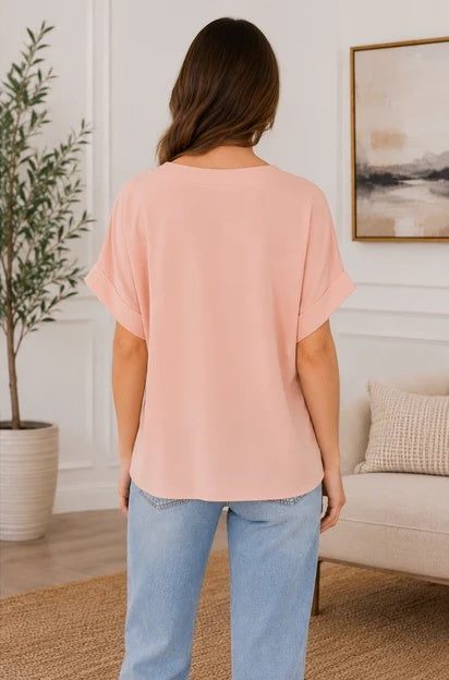 Sleek and Stylish Silk V-neck Tee Sleek and Stylish