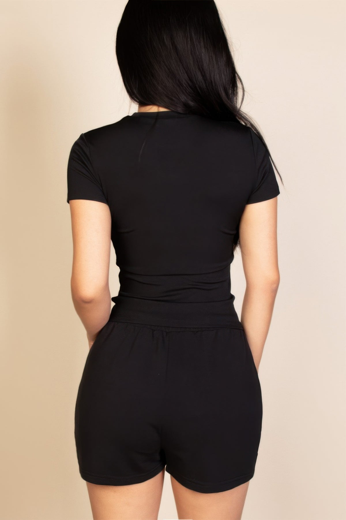 Women’s Ribbed Short Sleeve Crew Neck Top Sleek and Stylish