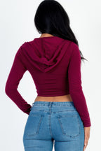 Sienna Sculpted Zip-Up Crop Hoodie Sleek and Stylish