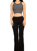Ribbed Striped Racerback Crop Tank Top Sleek and Stylish
