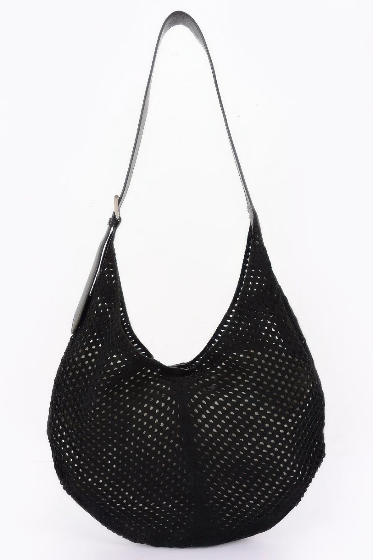 Mesh Crochet Shoulder With Pouch Sleek and Stylish