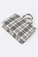 Tweed Plaid Medium Tote Bag Sleek and Stylish