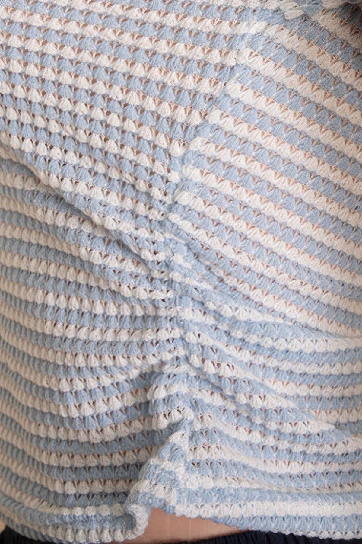 Sleek and Stylish Knit Striped Polo Crop Top My Online Fashion Store