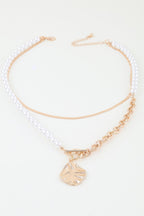 Hammered Toggle Beaded Chain Necklace Sleek and Stylish