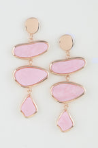 Multi Marble Stone Drop Earrings Sleek and Stylish