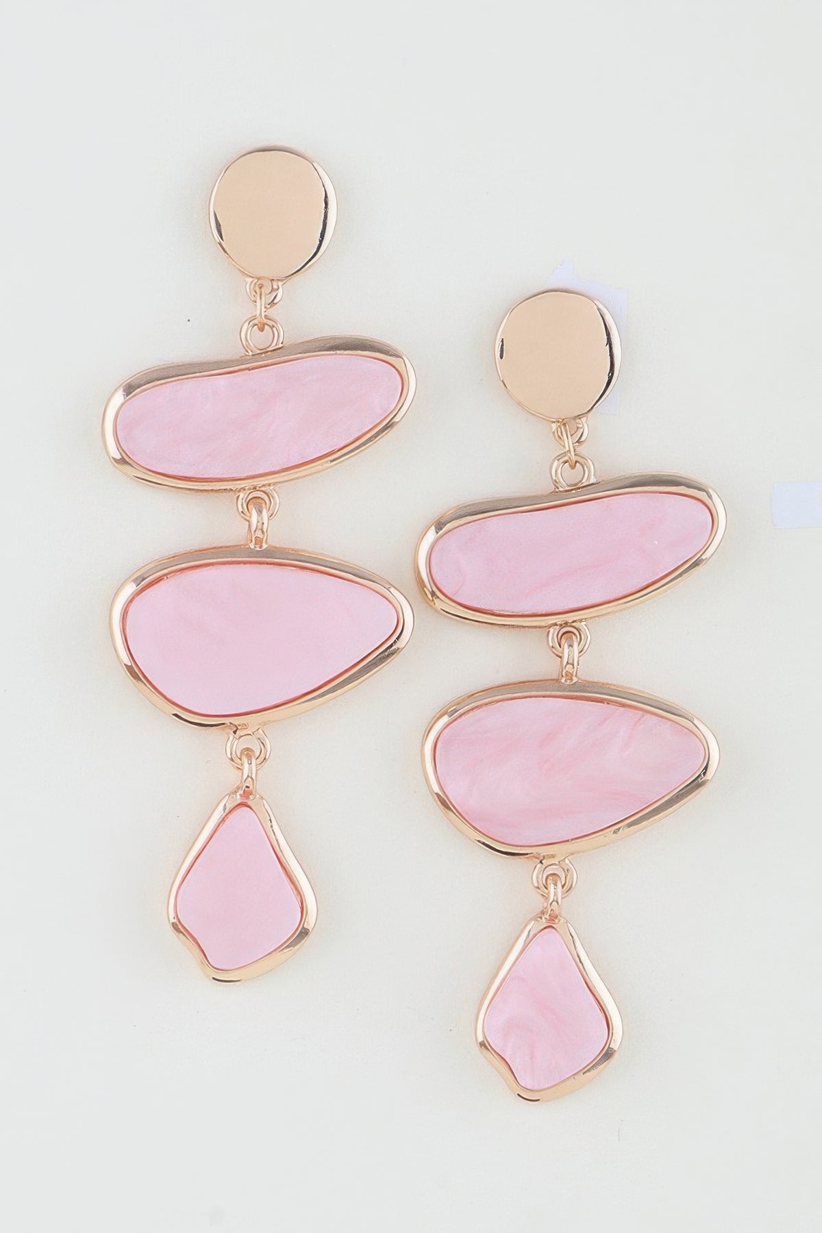 Multi Marble Stone Drop Earrings Sleek and Stylish