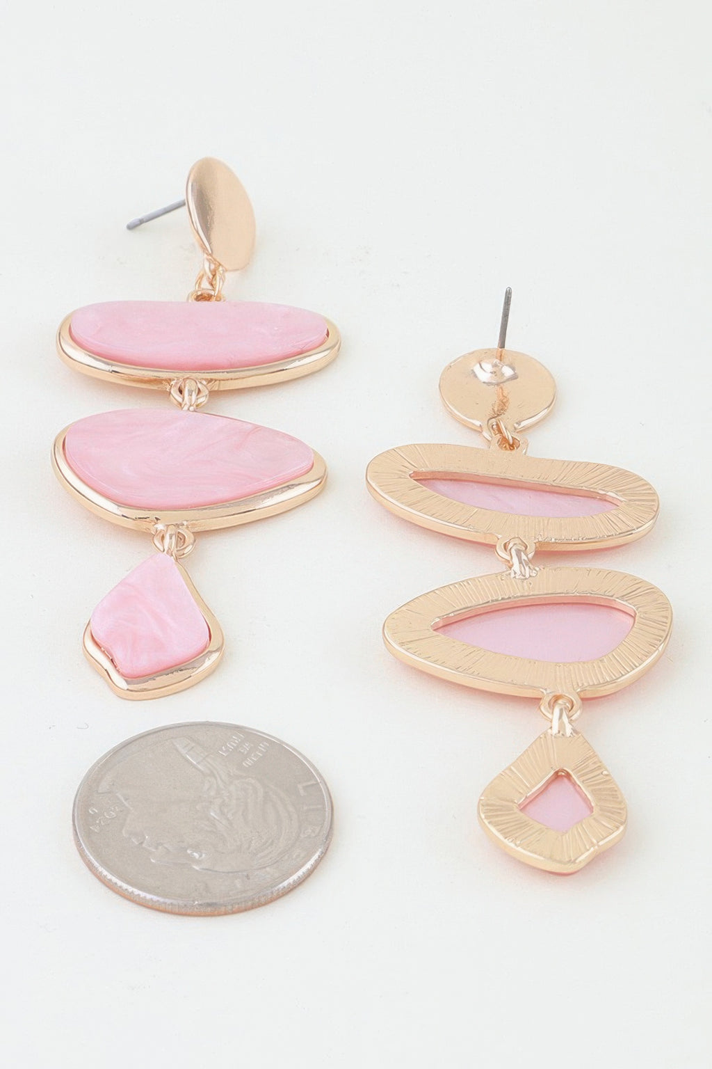 Multi Marble Stone Drop Earrings Sleek and Stylish