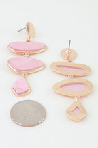 Multi Marble Stone Drop Earrings Sleek and Stylish