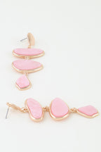 Multi Marble Stone Drop Earrings Sleek and Stylish