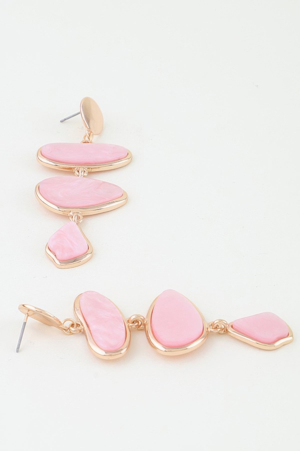 Multi Marble Stone Drop Earrings Sleek and Stylish