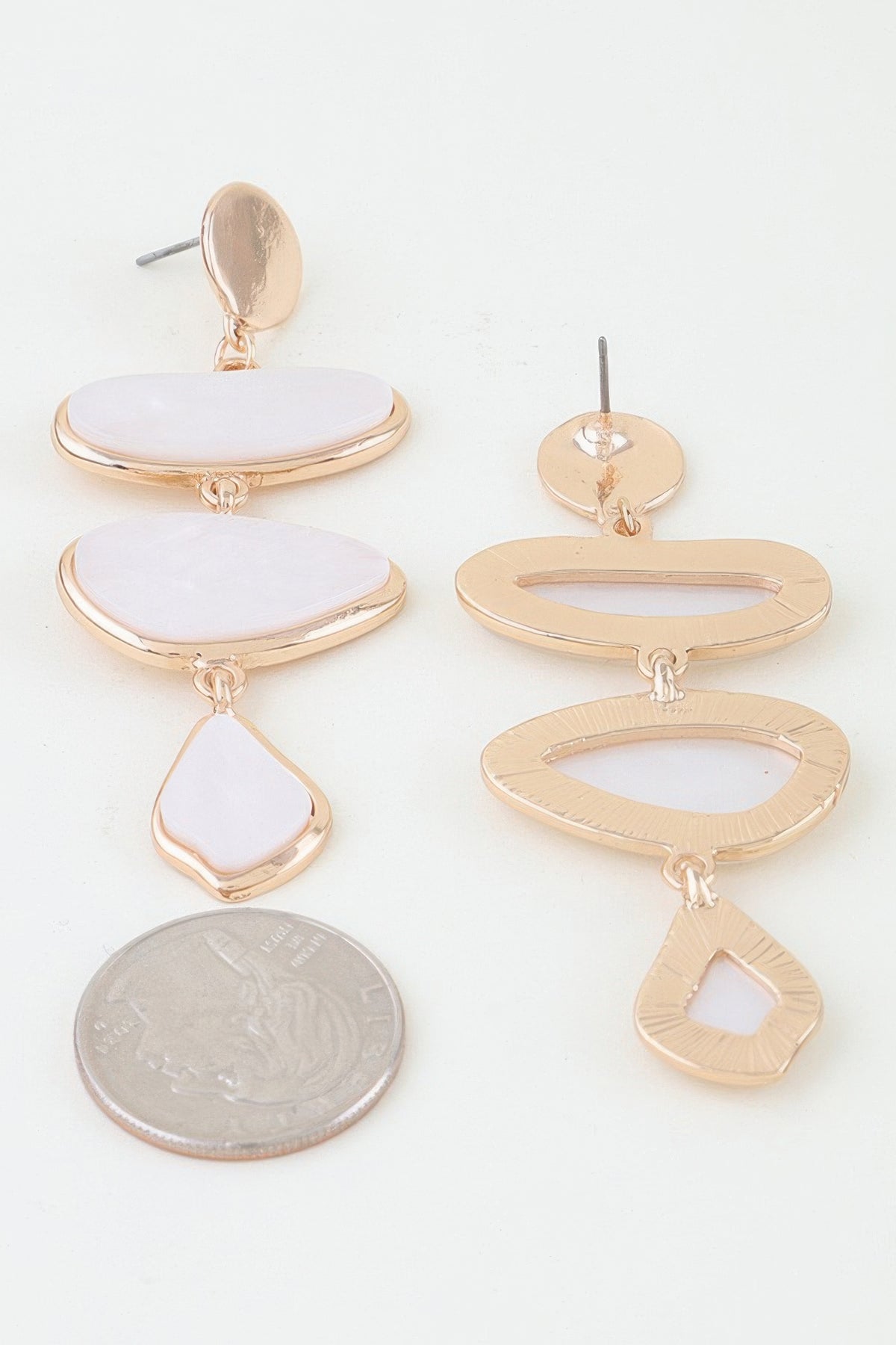 Multi Marble Stone Drop Earrings Sleek and Stylish