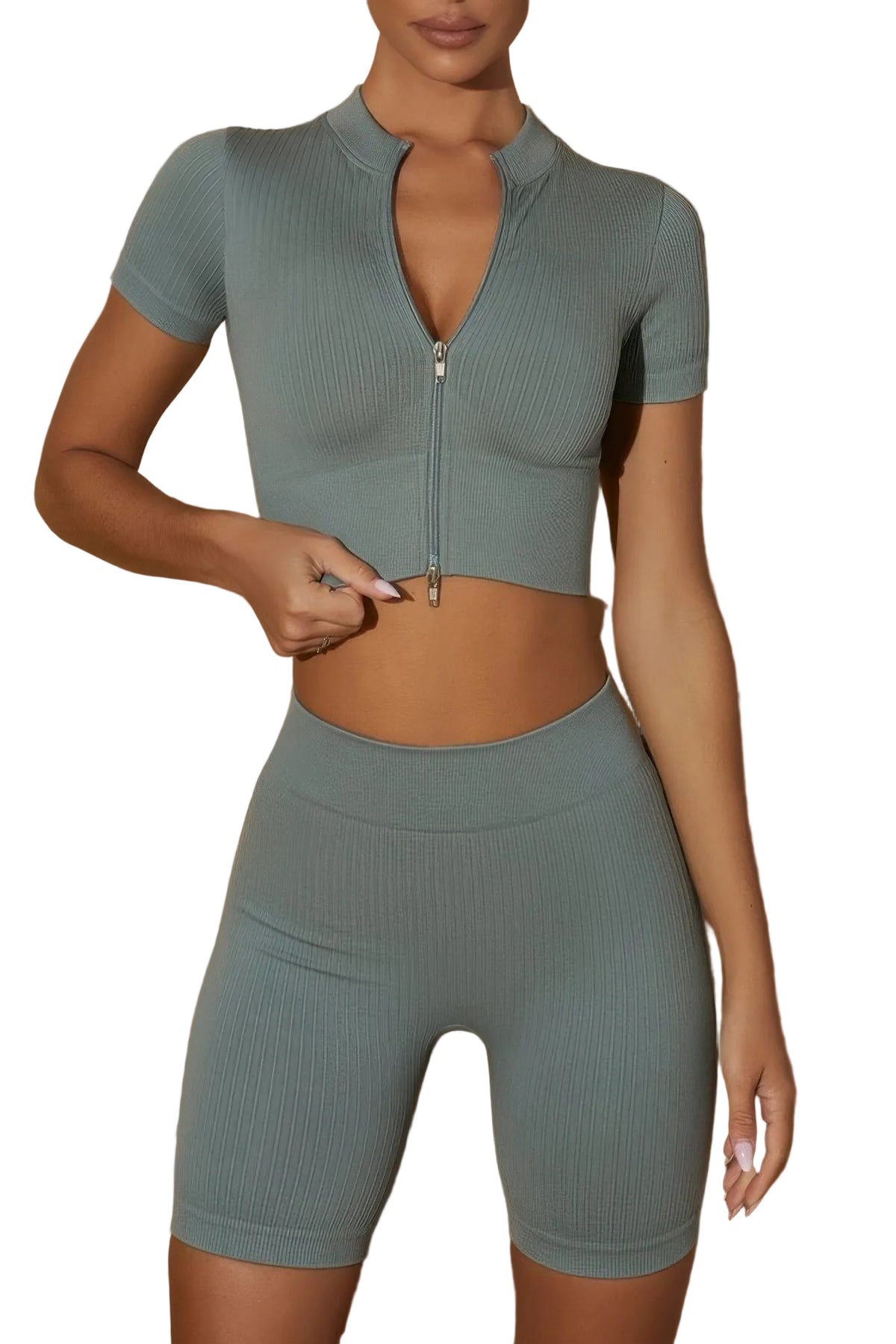 Seamless Yoga Two Piece Set Sleek and Stylish