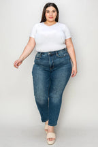 Sleek and Stylish Full Size Tummy Control High Waist Slim Jeans Trendsi
