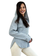Sleek and Stylish Full Size Ribbed Zip Up Drawstring Hooded Jacket Trendsi