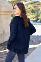 Sleek and Stylish Full Size Ribbed Round Neck Long Sleeve Knit Top Trendsi