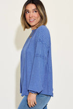 Basic Bae Full Size Ribbed Round Neck Long Sleeve T-Shirt Trendsi