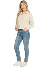 Zara Scuba Half Zip Pullover With Pocket Trendsi