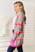 Woven Right Long Sleeve Cardigan Trendsi